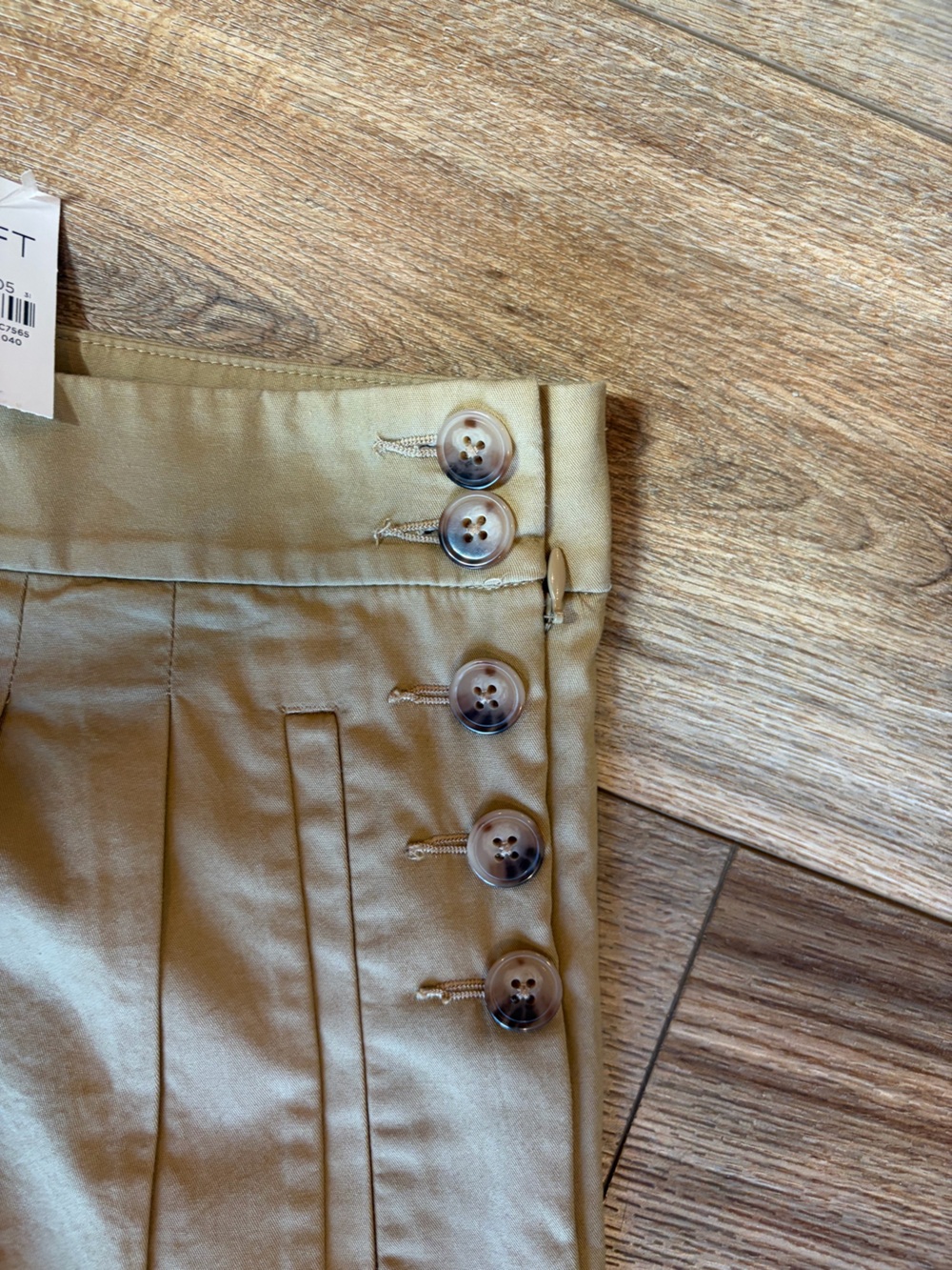 LOFT Sailor Button Light Academia Capsule Wardrobe Wide Leg Pants in Twill - Picture 10 of 13